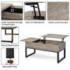 Lift-top Storage Coffee Table w/ Side Drawer for Living Rooms, Metal Tea Table
