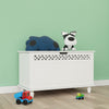 Fretwork MDF Wooden Ottoman Storage Toy Chest Bathroom,Bedding- White