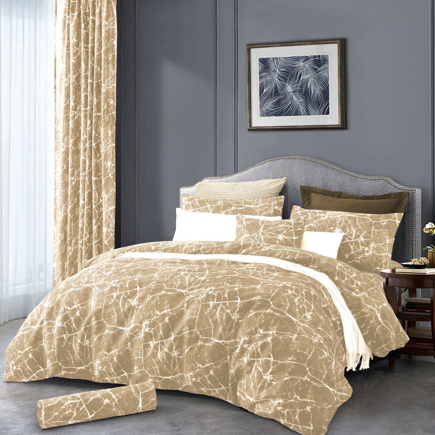 Reversible Duvet Quilt Cover Bedding Set Single Double King Size + Pillow Cases