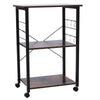 Kitchen Trolley Cart 3 Tiers Storage Rack Trolley Wheels Shelf Serving Vintage