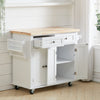 Kitchen Island Storage Cupboard Trolley Wood Rolling Catering Table Serving Cart