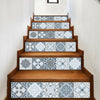 Walplus Light Blue Floral Tiles Home Decor Stairs Stickers, Decals, DIY Art Home