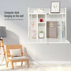 Wall Mounted Computer Desk Folding Laptop Table Cabinet Shelf Home Office White