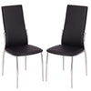 2pc Dining Chairs Faux Leather Padded Seat with Metal Legs Home Office Furniture