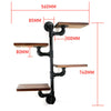 4 Tiers Industrial Iron Pipe Shelf Retro Wall Mounted Shelving with 4Pcs board