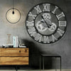 EXTRA LARGE WALL CLOCK ROMAN NUMERALS SKELETON ROUND BIG GIANT OPEN FACE 60CM