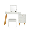 Vanity Dressing Table Makeup Desk Flip-up Mirror,3 Drawers Stool 1 Door Storage;