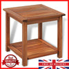 Garden Table with Shelf Outdoor Wooden Side Coffee Tables Acacia Wood Furniture