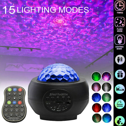 Galaxy Starry Night Lamp LED Star Projector Night Light Ocean Wave Projector
