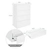 Modern 4 Drawers Cabinet Chest of Drawers Bedside Table Storage Furniture White