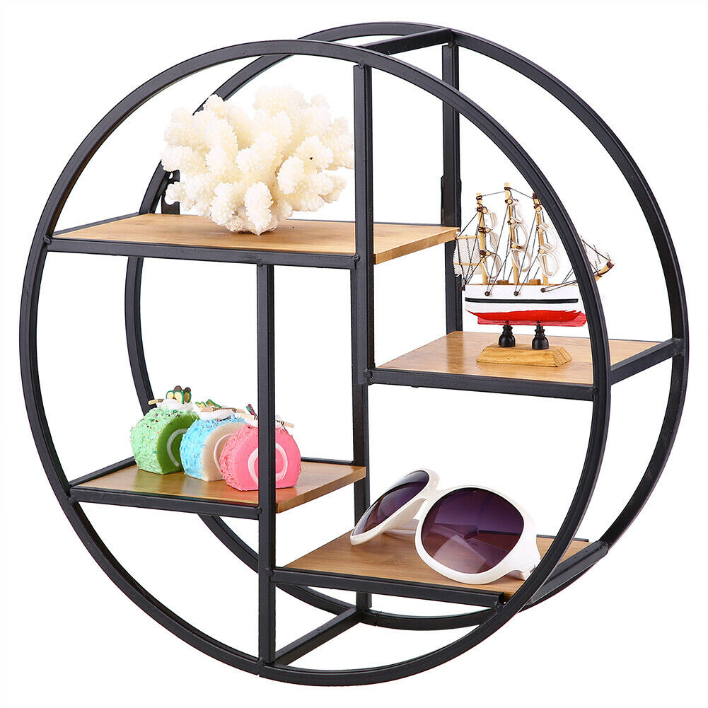 Floating Vintage Wall Shelves Retro Wood Shelf Storage Display Shelving Rack