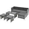 Rattan Garden Furniture Set Outdoor Patio Sun Lounger Sofa Recliner with Cushion