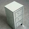 Pair of 3 Drawers Mirrored Glass Bedside Table Side Cabinet Crystal Handles