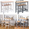 High Dining Table and 2 Chairs Set Wood Kitchen Breakfast Bar Stool Compact Unit