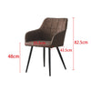 2 Pcs Brown Dining Chairs Faux Leather Office Chair Dining Room Furniture Modern