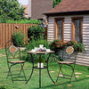 Mosaic Bistro Set Outdoor Patio Garden Furniture Side Table Set Folding Chairs