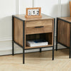 Industrial 1/2 Drawers Bedside Cabinet Table Nightstand Storage Bed Living Room