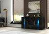 Sideboard Storage Cabinet Cupboards 3 Drawers 2 Doors TV Stand Unit LED Lights