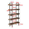 Vintage Rustic Industrial Metal Bookcase Tall Side Cabinet Storage Shelving Unit