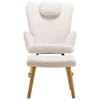 Rocker Chair Teddy Fabric Armchair Lazy Relaxing Rocking Chair with Stool HT