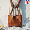 UK Women Vintage Weekender Soft Leather Oversized Shoulder Bag Hobo Tote Large