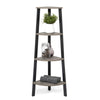 Mondeer 4 Tier Corner Shelf Bookshelf Bookcase Ladder Shelving Unit Rack Grey