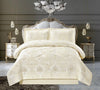 Jacquard Bedspread 3 Piece Heavy Quilted Comforter Set Floral Pattern Bed Throw