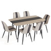 Mondeer Dining Sets Dining Table and 4/6 Upholstered Chairs with Metal Legs