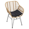 3PC PE Rattan Furniture Set Garden Outdoor 2 ArmChairs w/ Cushion 1 Coffee Table