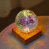 Room Night Light 3D Firework Glass LED Bedside USB Rechargeable Desk Table Lamp
