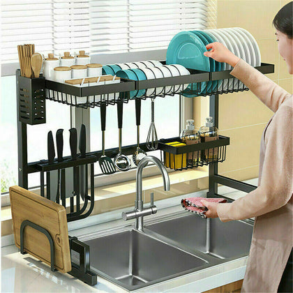 Extra Large Over Sink Drying Rack Kitchen Organizer Dish Drainer Space Saver