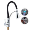 LED Kitchen Taps Pull Out Spray Basin Mixer Sink Tap Chrome Black Modern UK