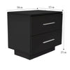 Modern Bedside Table Cabinet Chest of Drawers Nightstand 2 Drawers Bedroom ME