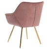 2Pcs Blush Pink Velvet Scallop Shell Accent Dining Chairs Dressing Vanity Chair
