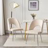 Velvet Dining Chairs Set of 2 Upholstered Seat Accent Chair Kitchen Chairs Beige