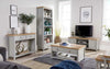 Grey Oak Console Table 2 Drawer Telephone Table Metal Handles Hallay Storage