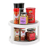 2 Tier Plastic Anti Slip Rotating Kitchen Food Spice Jars Storage Shelf Holder