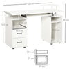 Computer Office Desk Table Workstation w/ Keyboard Tray, Drawer, White