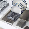 Extendable PLATE DISH CUTLERY CUP DRAINER DRAINING RACK DRIP TRAY PLATES HOLDER