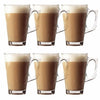6 x Tea Cappuccino Glass Tassimo Coffee Cups Mugs Latte Glasses 240ml