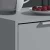 Matt Grey 2 Drawer Bedside Cabinet Table.Silver Hairpin Legs.14cm Deep Drawers.