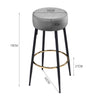 2pcs Round Breakfast Bar Stools Velvet Padded Metal Leg Kitchen Counter Pub Seat
