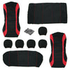 Universal Car Seat Protect Covers Full Set Sporty Red/Black Washable Compatible