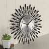 3D Large Diamante Beaded Crystal Jeweled Sunburst Wall Clock Living Room Kitchen