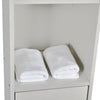 Modern Bathroom Cabinet Tallboy Cupboard Storage Unit w/3 Door&Shelf 180CM White