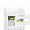 White Slim Bathroom Cabinet Shelf Storage Cupboard Toilet Unit Free Standing UK