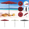 Mondeer 2.7M/3M Garden Parasol Tilt Sun Shade Umbrella 32 LED Light Hand Crank