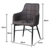 2* Brown/Grey Faux Leather/PU Dining Chairs Armchairs Padded Office Dining Room
