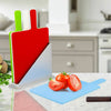 Set Of 4 Non Slip Colour Coded Chopping Index Cutting Board Set With Stand