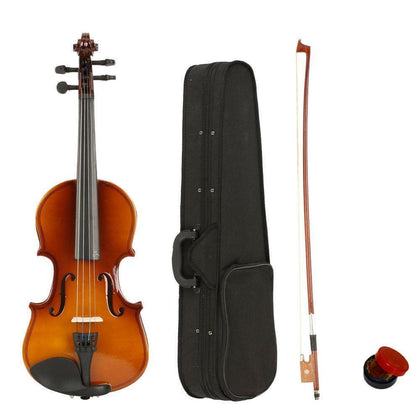 New 1/8 Natural Acoustic Practice Violin Fiddle Set with Case Bow Rosin Bridge